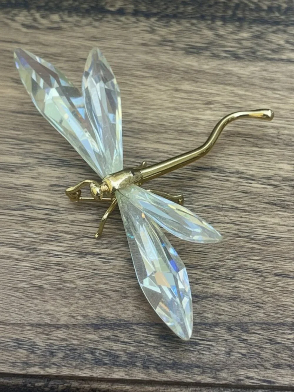 Swarovski Daniel Swarovski Paris Paradise Crystal Dragonfly Brooch Figurine Gold